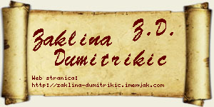 Žaklina Dumitrikić vizit kartica